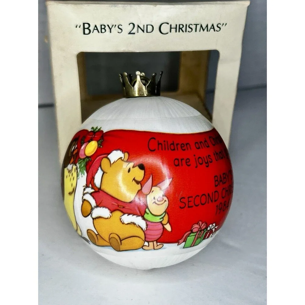 1984 Hallmark Winnie The Pooh Baby's Second Christmas Ornament In Box
